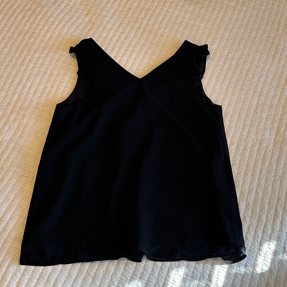 Halogen Black Ruffle V-Neck Blouse - Picture 4 of 4